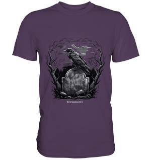 Gotische Nachtszene: Rabe auf verwittertem Grabstein - Premium Shirt | Unisex - Shirts | Dark Shadows Arts