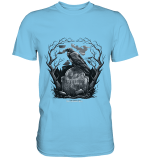 Gotische Nachtszene: Rabe auf verwittertem Grabstein - Premium Shirt | Unisex - Shirts | Dark Shadows Arts