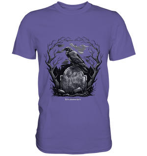 Gotische Nachtszene: Rabe auf verwittertem Grabstein - Premium Shirt | Unisex - Shirts | Dark Shadows Arts