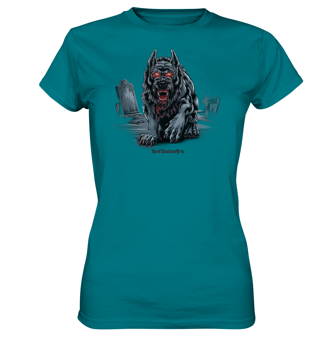 Graveyard Sentinel The Bloodhound of Nightmares - Ladies Premium Shirt | Lady - Shirts | Dark Shadows Arts