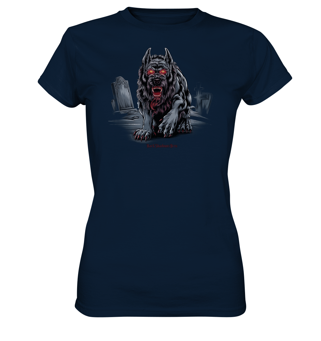 Graveyard Sentinel The Bloodhound of Nightmares - Ladies Premium Shirt | Lady - Shirts | Dark Shadows Arts