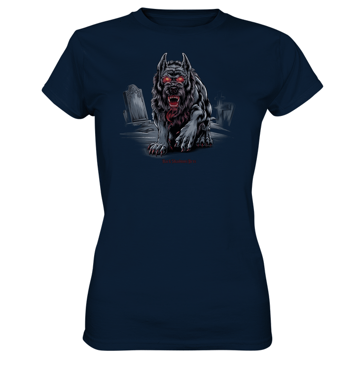 Graveyard Sentinel The Bloodhound of Nightmares - Ladies Premium Shirt | Lady - Shirts | Dark Shadows Arts