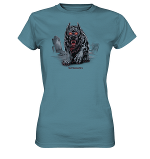 Graveyard Sentinel The Bloodhound of Nightmares - Ladies Premium Shirt | Lady - Shirts | Dark Shadows Arts