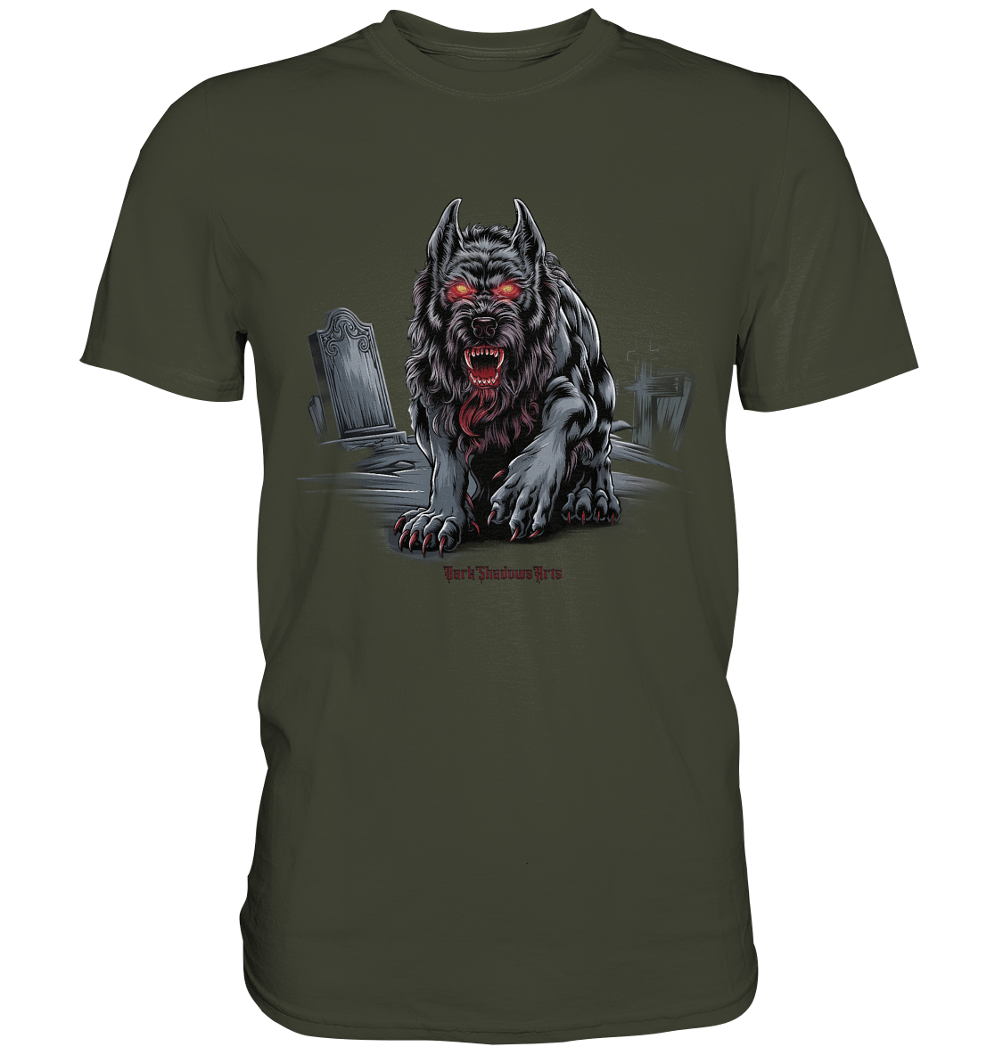 Graveyard Sentinel The Bloodhound of Nightmares - Premium Shirt | Unisex - Shirts | Dark Shadows Arts