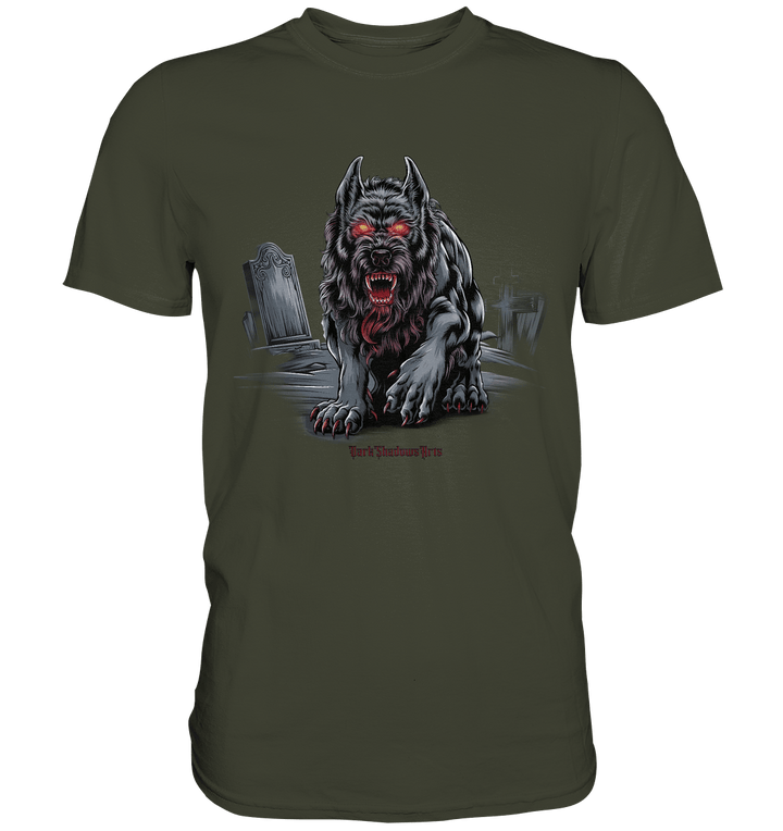 Graveyard Sentinel The Bloodhound of Nightmares - Premium Shirt | Unisex - Shirts | Dark Shadows Arts