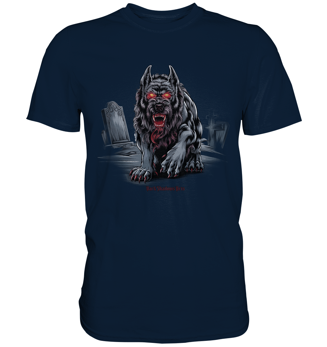 Graveyard Sentinel The Bloodhound of Nightmares - Premium Shirt | Unisex - Shirts | Dark Shadows Arts