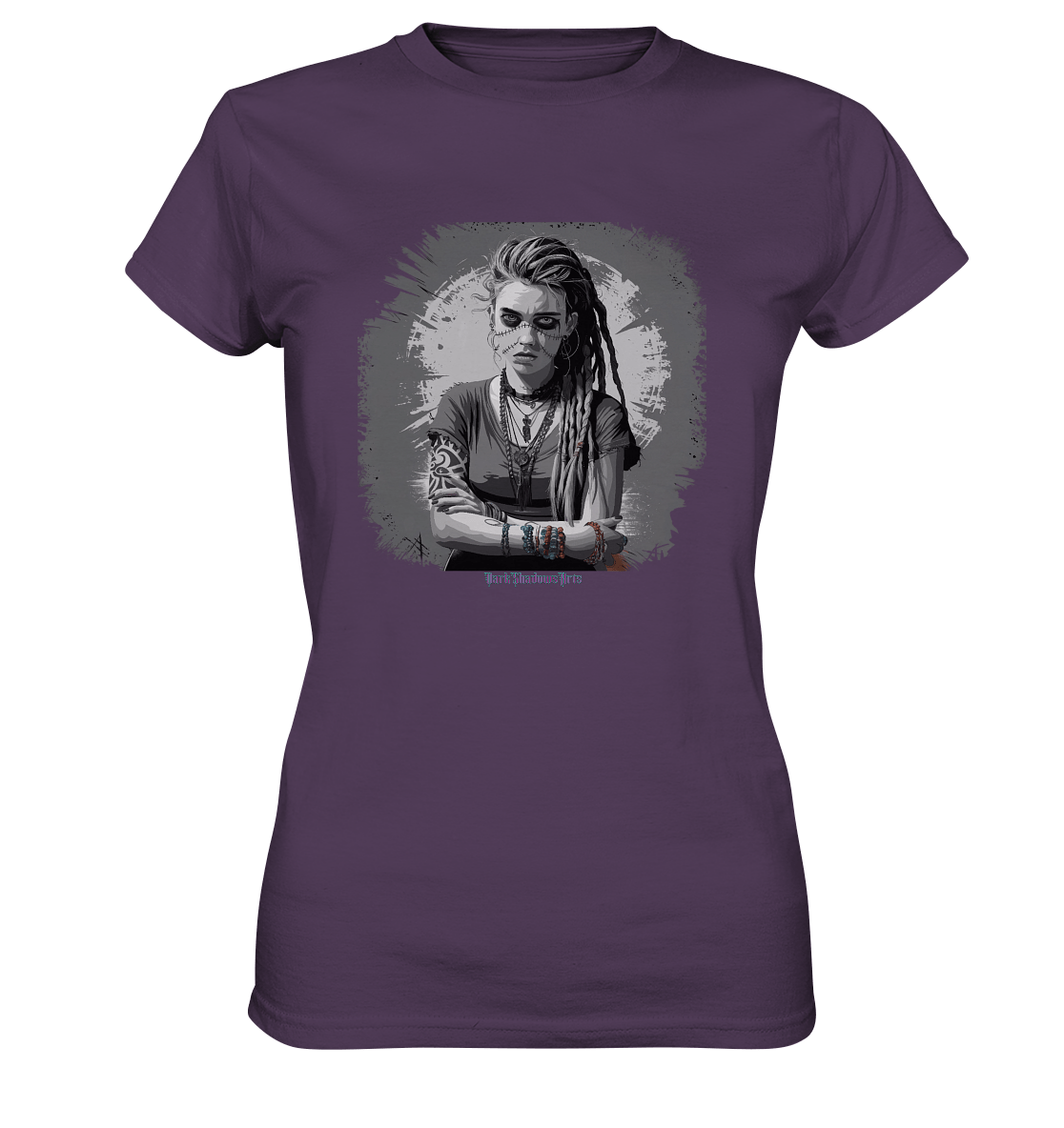 Grunge Shadow Portrait - Ladies Premium Shirt | Lady - Shirts | Dark Shadows Arts