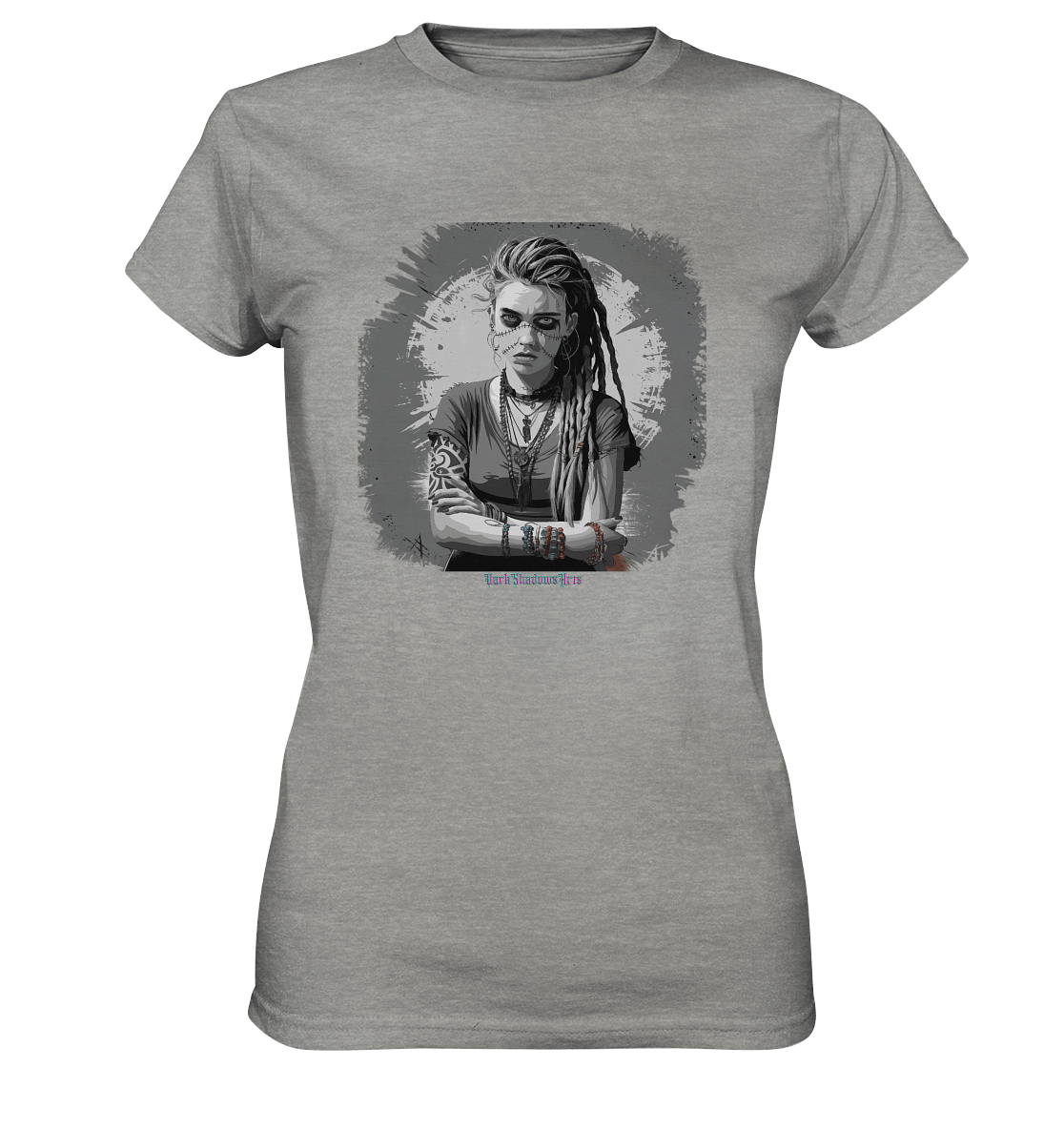 Grunge Shadow Portrait - Ladies Premium Shirt | Lady - Shirts | Dark Shadows Arts