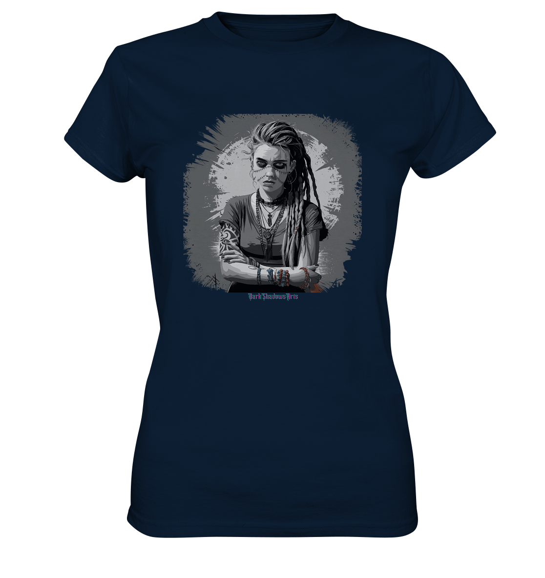 Grunge Shadow Portrait - Ladies Premium Shirt | Lady - Shirts | Dark Shadows Arts