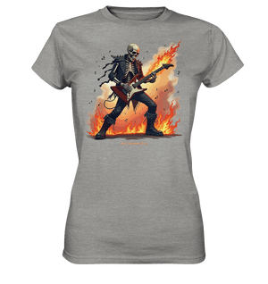 Guitar Rebellion - Skelettmusiker mit Feuer - Ladies Premium Shirt | Lady - Shirts | Dark Shadows Arts