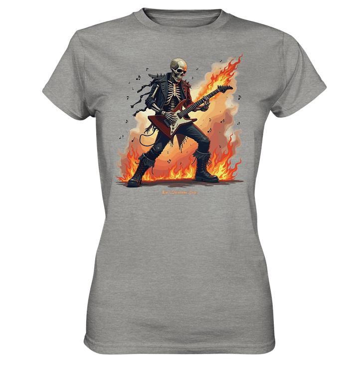Guitar Rebellion - Skelettmusiker mit Feuer - Ladies Premium Shirt | Lady - Shirts | Dark Shadows Arts
