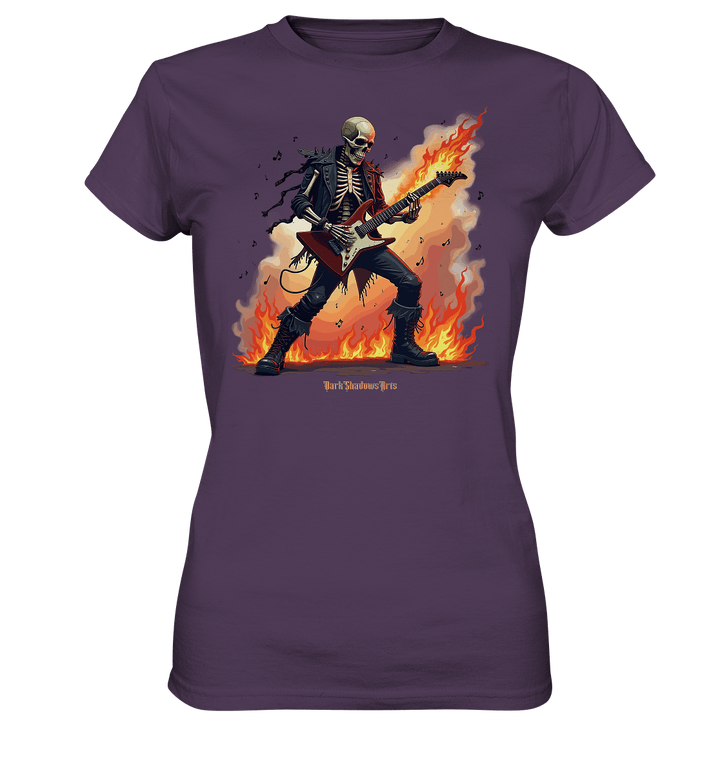 Guitar Rebellion - Skelettmusiker mit Feuer - Ladies Premium Shirt | Lady - Shirts | Dark Shadows Arts