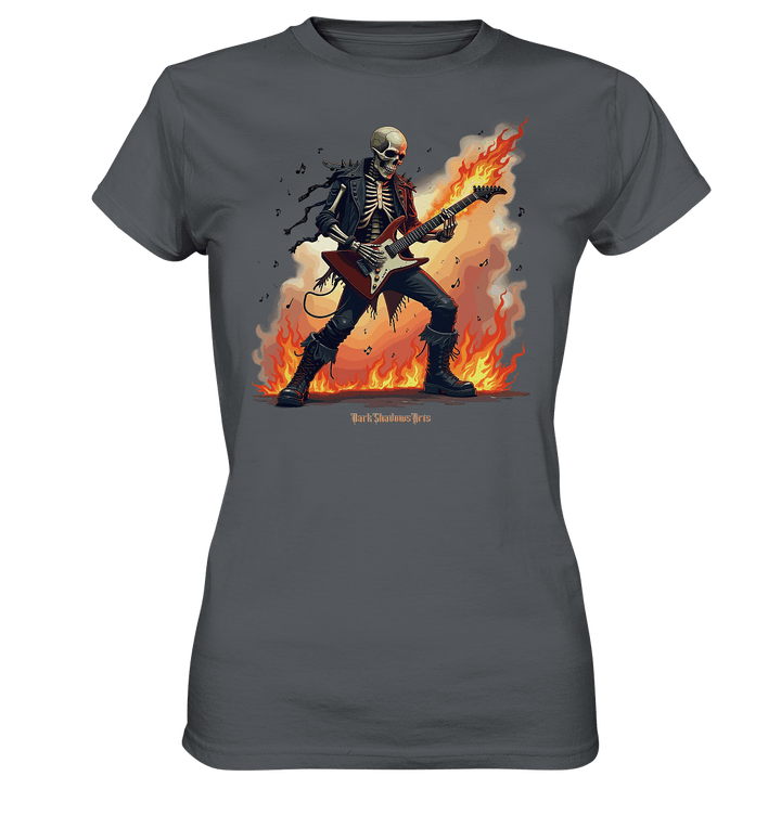 Guitar Rebellion - Skelettmusiker mit Feuer - Ladies Premium Shirt | Lady - Shirts | Dark Shadows Arts