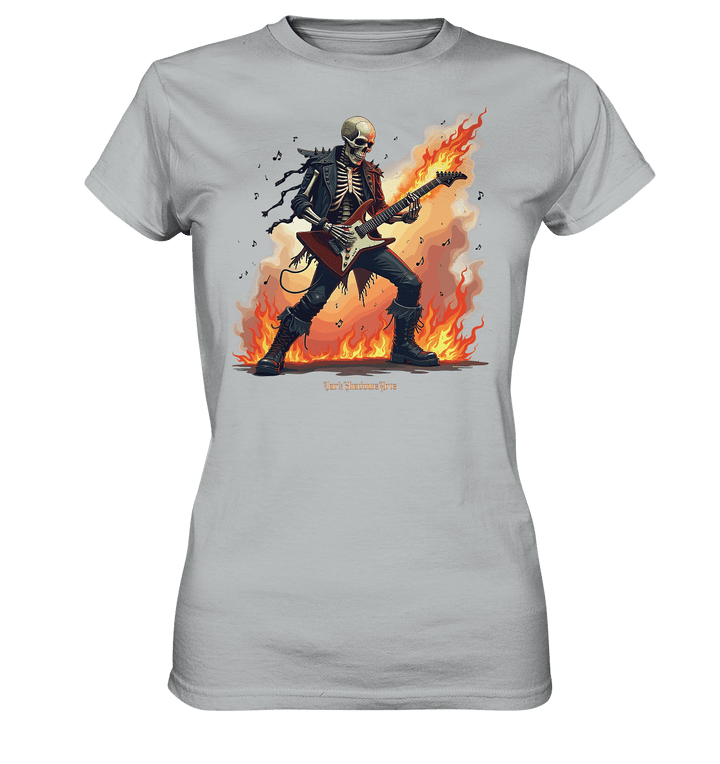 Guitar Rebellion - Skelettmusiker mit Feuer - Ladies Premium Shirt | Lady - Shirts | Dark Shadows Arts