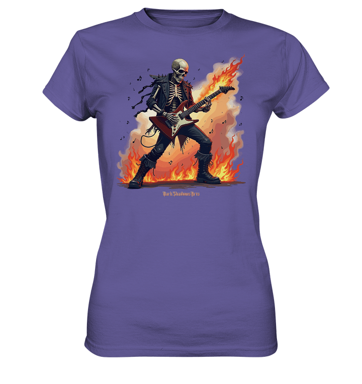 Guitar Rebellion - Skelettmusiker mit Feuer - Ladies Premium Shirt | Lady - Shirts | Dark Shadows Arts
