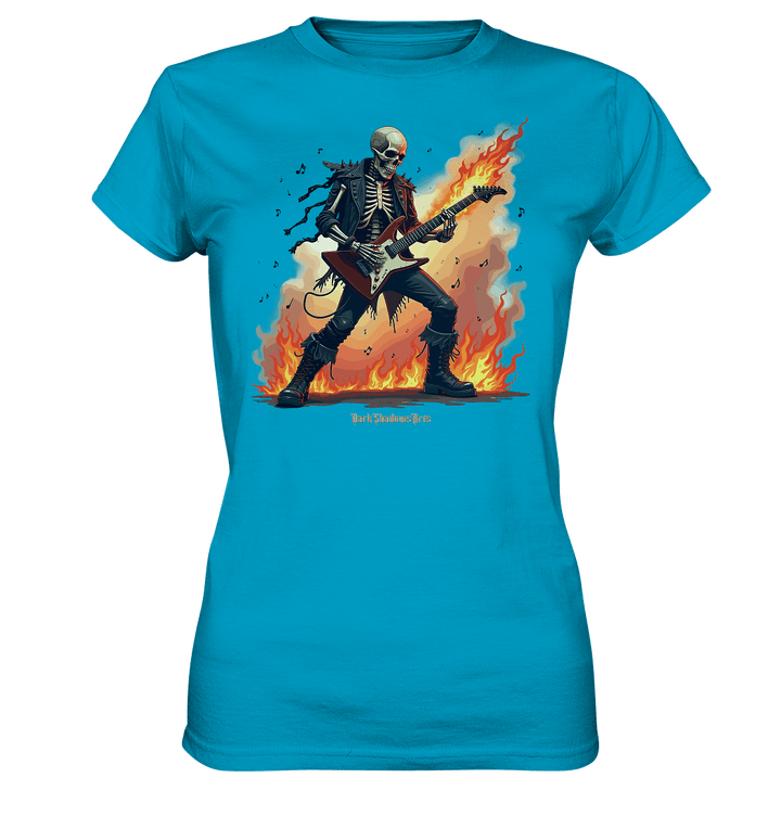 Guitar Rebellion - Skelettmusiker mit Feuer - Ladies Premium Shirt | Lady - Shirts | Dark Shadows Arts