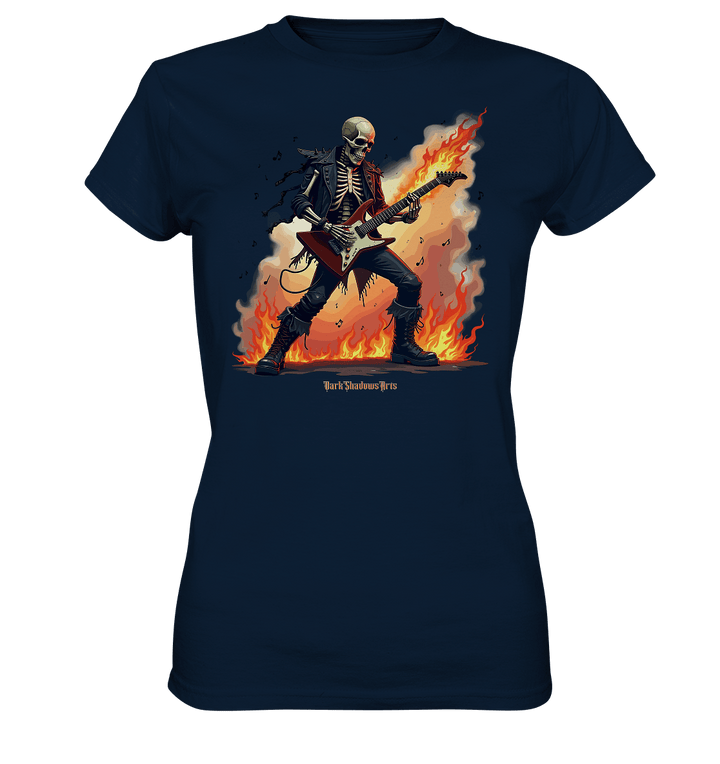 Guitar Rebellion - Skelettmusiker mit Feuer - Ladies Premium Shirt | Lady - Shirts | Dark Shadows Arts