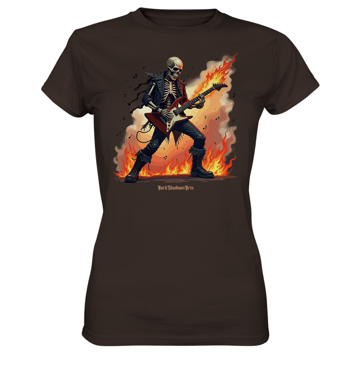 Guitar Rebellion - Skelettmusiker mit Feuer - Ladies Premium Shirt | Lady - Shirts | Dark Shadows Arts