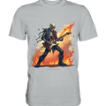 Guitar Rebellion - Skelettmusiker mit Feuer - Premium Shirt | Unisex - Shirts | Dark Shadows Arts