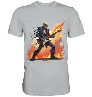Guitar Rebellion - Skelettmusiker mit Feuer - Premium Shirt | Unisex - Shirts | Dark Shadows Arts