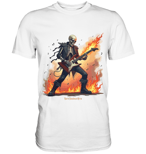 Guitar Rebellion - Skelettmusiker mit Feuer - Premium Shirt | Unisex - Shirts | Dark Shadows Arts