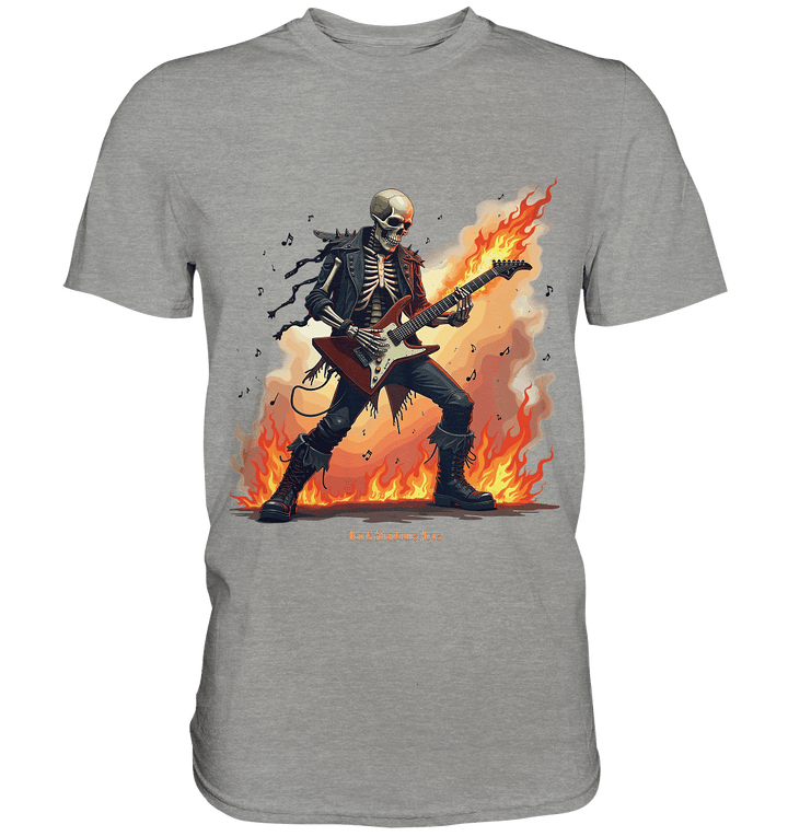 Guitar Rebellion - Skelettmusiker mit Feuer - Premium Shirt | Unisex - Shirts | Dark Shadows Arts