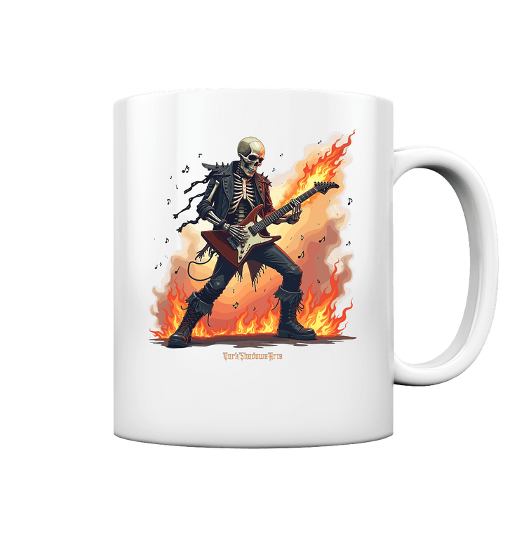 Guitar Rebellion - Skelettmusiker mit Feuer - Tasse glossy | Trinkgefäße | Dark Shadows Arts