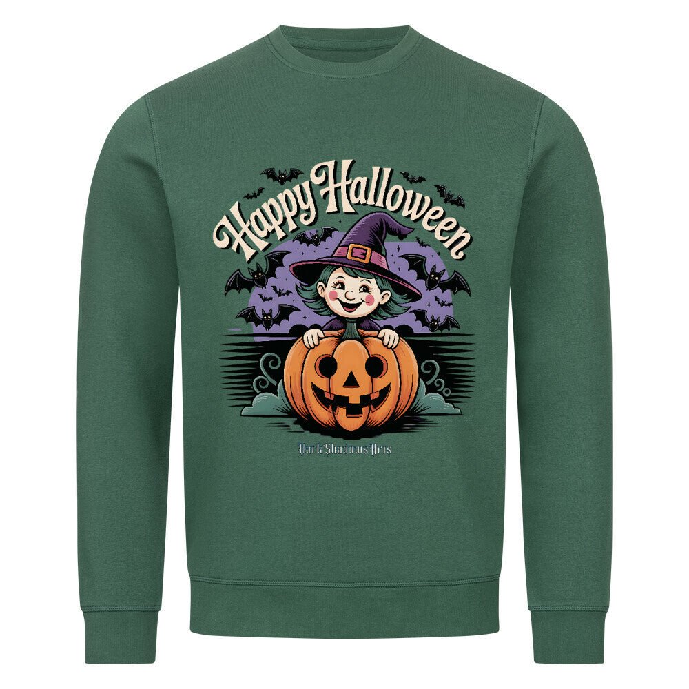 Happy Halloween Witch Pumpkin - Premium Organic Sweatshirt | Sweatshirt | Dark Shadows Arts