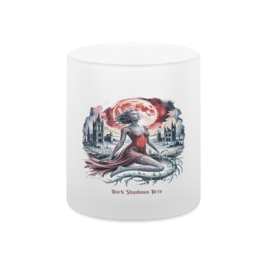 Heart of Thorns – Gebrochene Göttin unter Blutmond - Glas - Tasse satiniert | Mug | Dark Shadows Arts