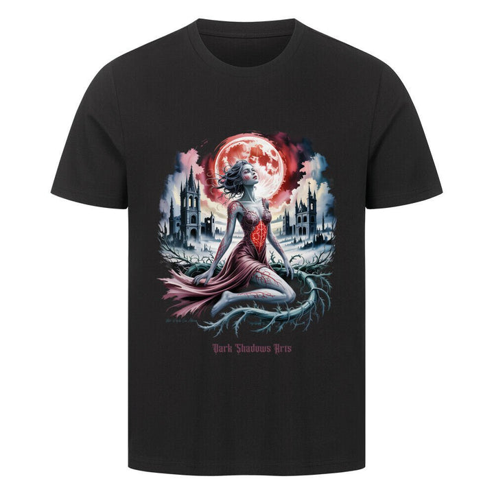 Heart of Thorns – Gebrochene Göttin unter Blutmond - HigherBlanks Premium T-Shirt | T-Shirt | Dark Shadows Arts