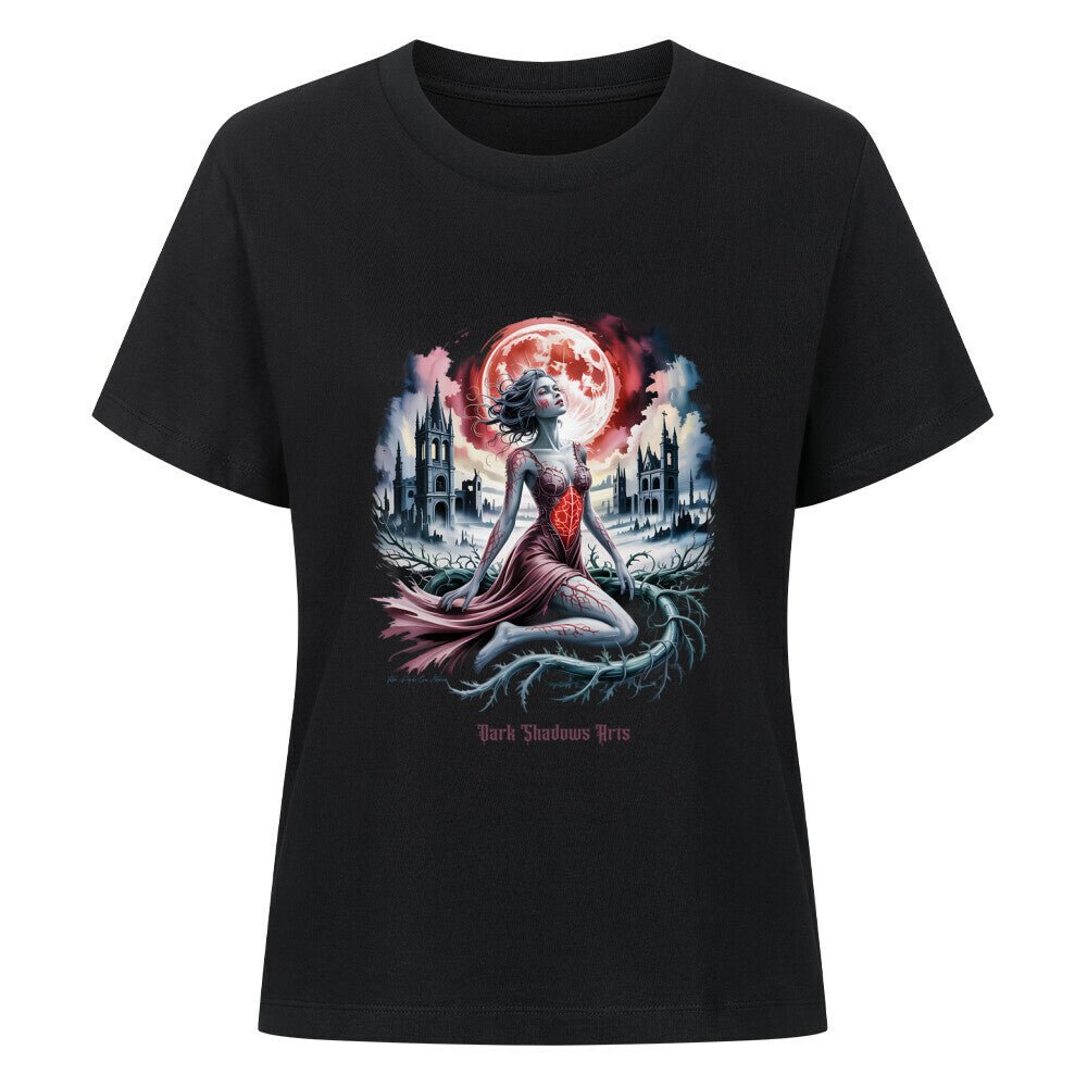 Heart of Thorns – Gebrochene Göttin unter Blutmond - Premium Organic Shirt Women | T-Shirt | Dark Shadows Arts