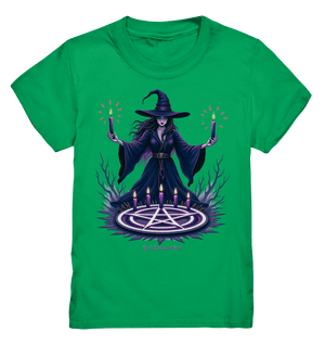 Hexen Illustration mit lila Kerzen und Pentagramm - Kids Premium Shirt | Kids & Babys | Dark Shadows Arts