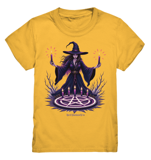 Hexen Illustration mit lila Kerzen und Pentagramm - Kids Premium Shirt | Kids & Babys | Dark Shadows Arts