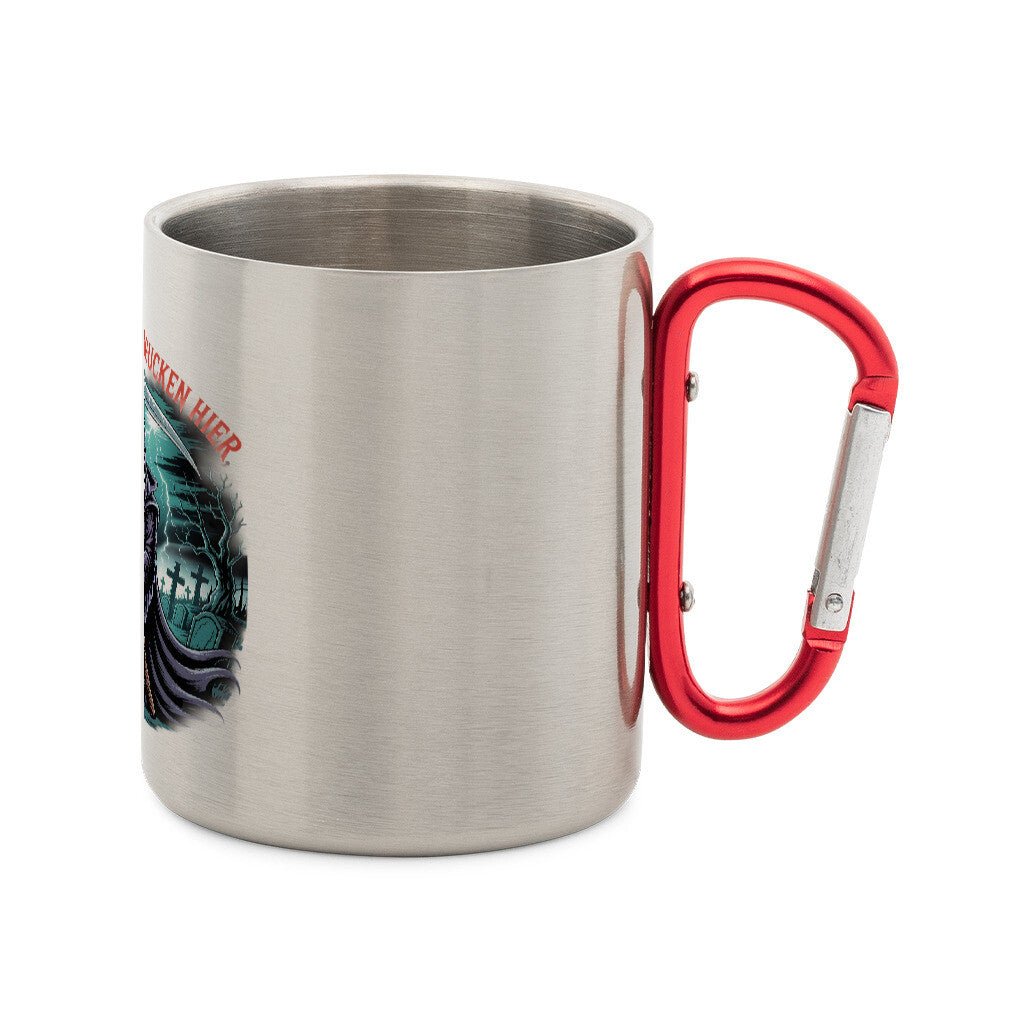 Ich bin nur zum Gucken hier - Edelstahl - Tasse mit Karabiner | Mug | Dark Shadows Arts