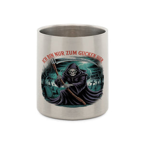 Ich bin nur zum Gucken hier - Edelstahl - Tasse mit Karabiner | Mug | Dark Shadows Arts