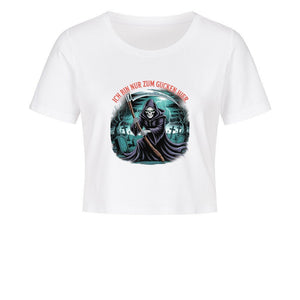 Ich bin nur zum Gucken hier - Ladies Cropped Tee | T-Shirt | Dark Shadows Arts