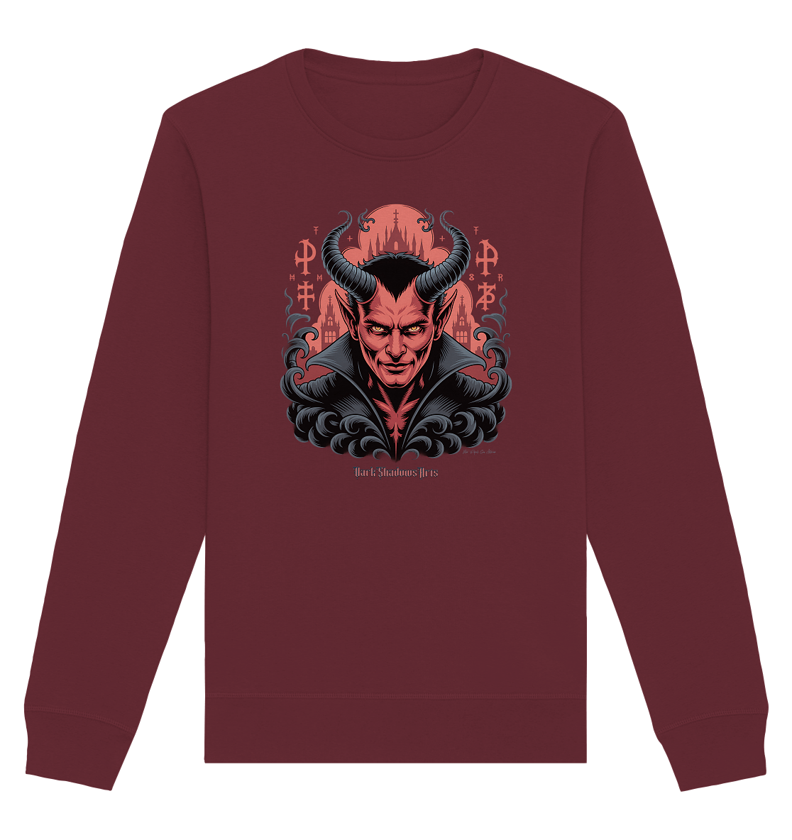 Infernal Sovereign – Dämonische Macht in Gothic - Rot - Organic Basic Unisex Sweatshirt | Sweatshirts | Dark Shadows Arts