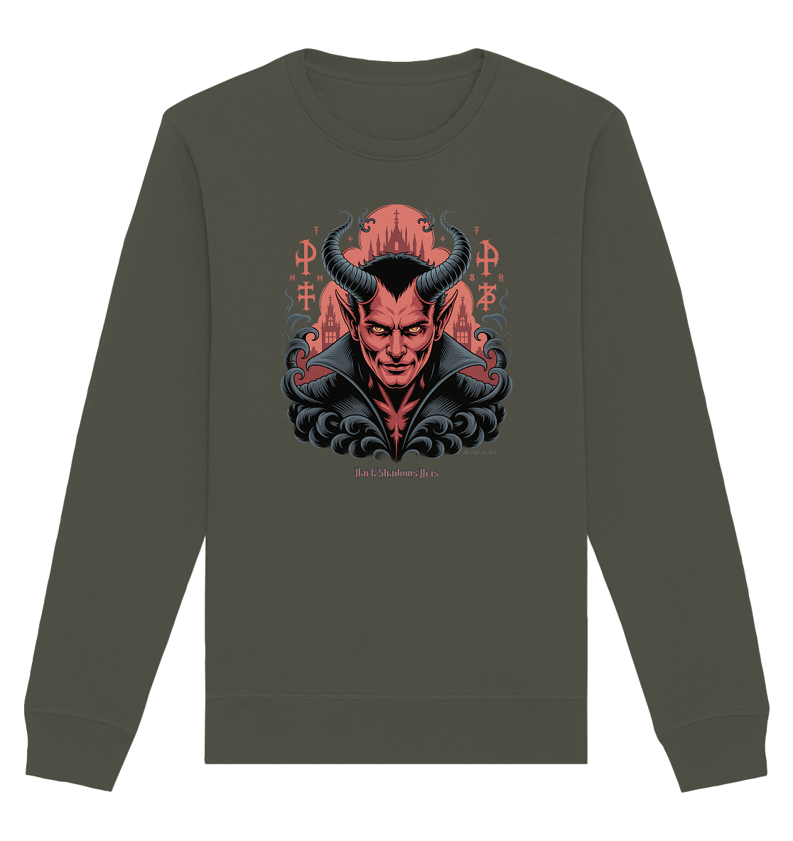 Infernal Sovereign – Dämonische Macht in Gothic - Rot - Organic Basic Unisex Sweatshirt | Sweatshirts | Dark Shadows Arts