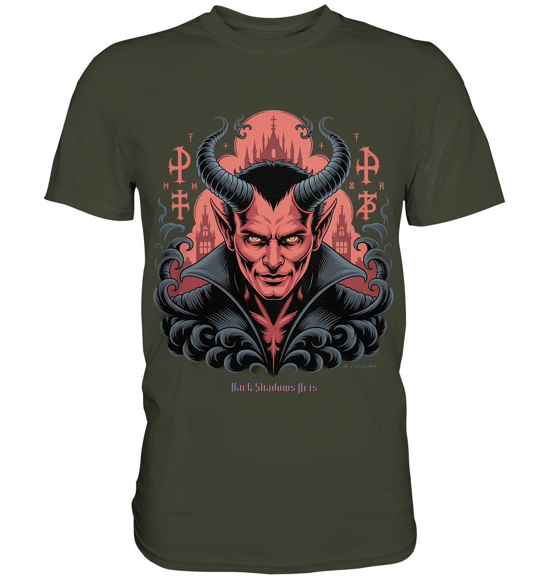 Infernal Sovereign – Dämonische Macht in Gothic - Rot - Premium Shirt | Unisex - Shirts | Dark Shadows Arts