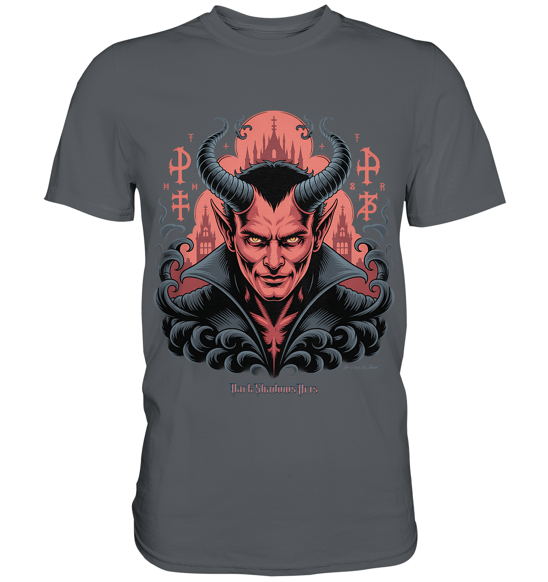 Infernal Sovereign – Dämonische Macht in Gothic - Rot - Premium Shirt | Unisex - Shirts | Dark Shadows Arts