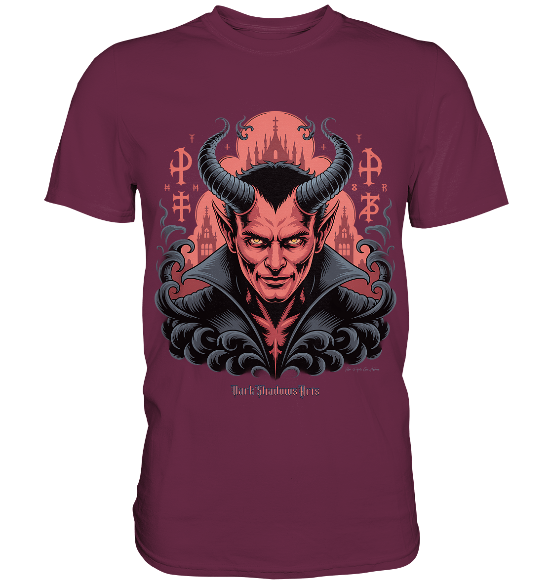 Infernal Sovereign – Dämonische Macht in Gothic - Rot - Premium Shirt | Unisex - Shirts | Dark Shadows Arts