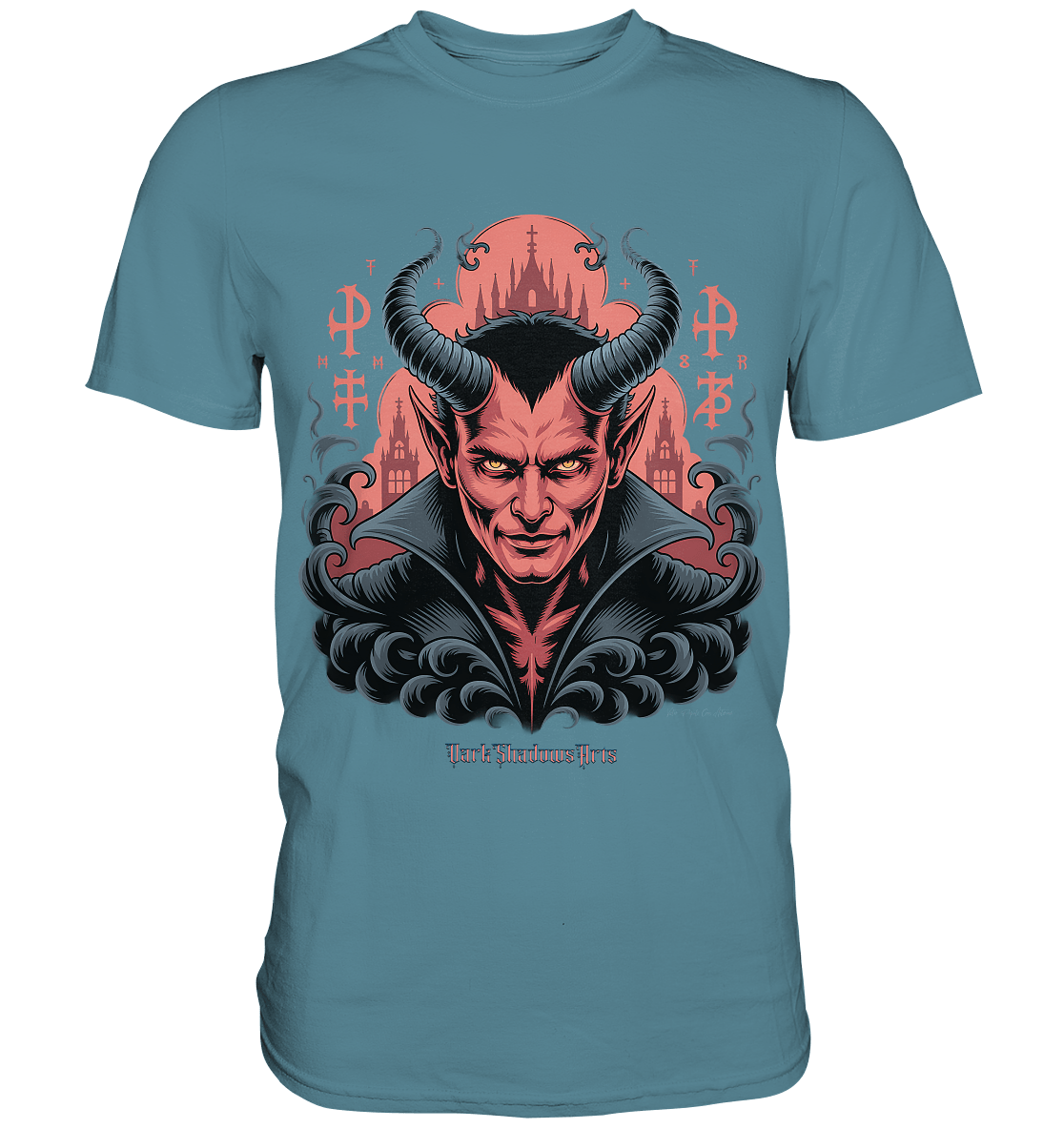 Infernal Sovereign – Dämonische Macht in Gothic - Rot - Premium Shirt | Unisex - Shirts | Dark Shadows Arts