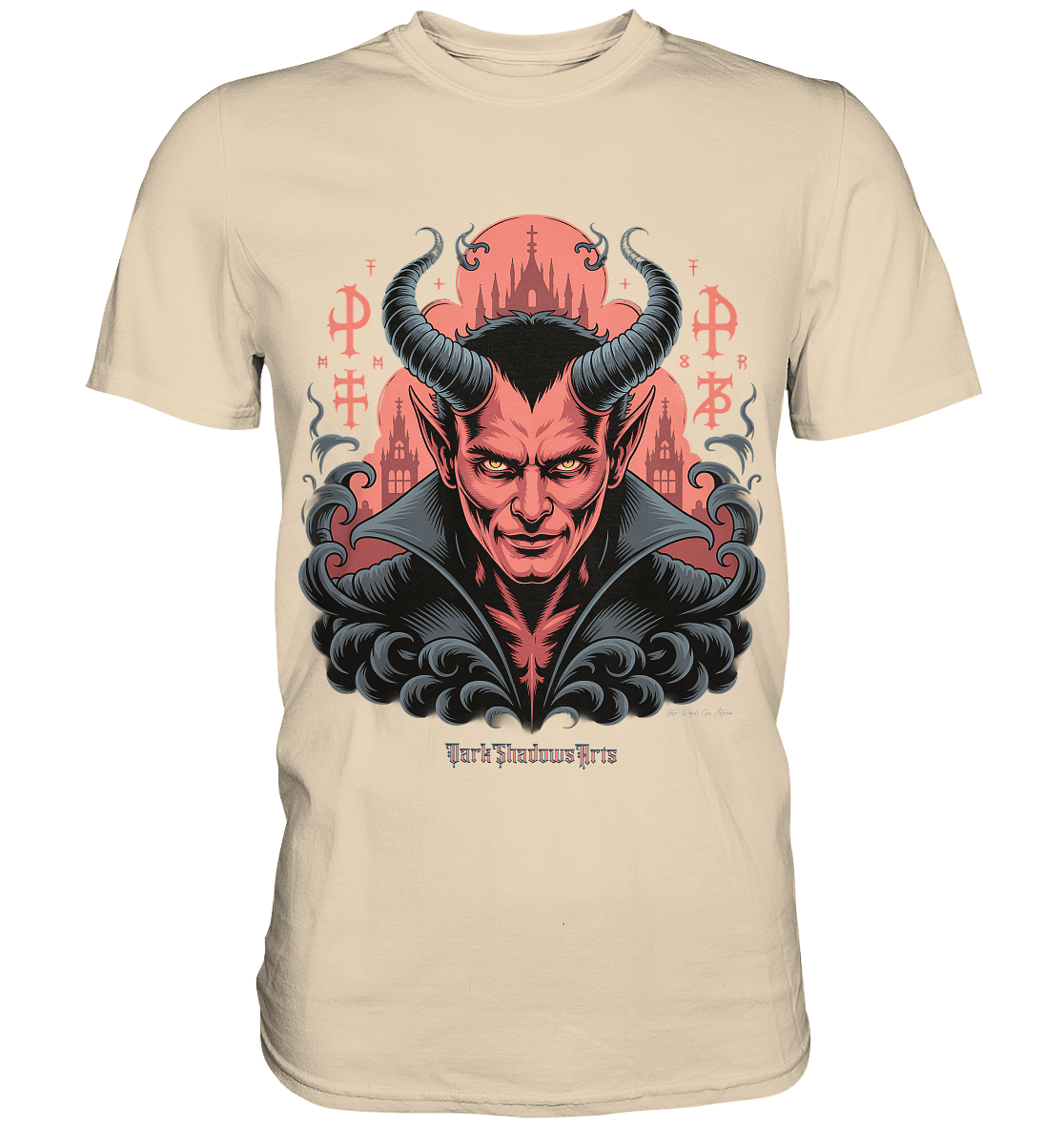 Infernal Sovereign – Dämonische Macht in Gothic - Rot - Premium Shirt | Unisex - Shirts | Dark Shadows Arts