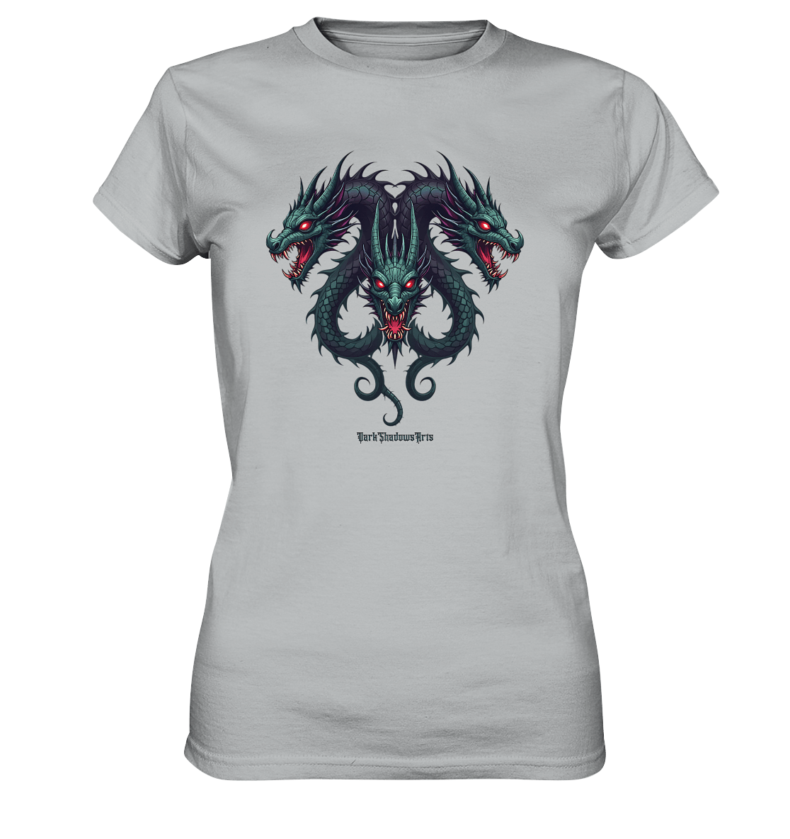Infernal Trinity - Intertwined Dragon Heads - Ladies Premium Shirt | Lady - Shirts | Dark Shadows Arts