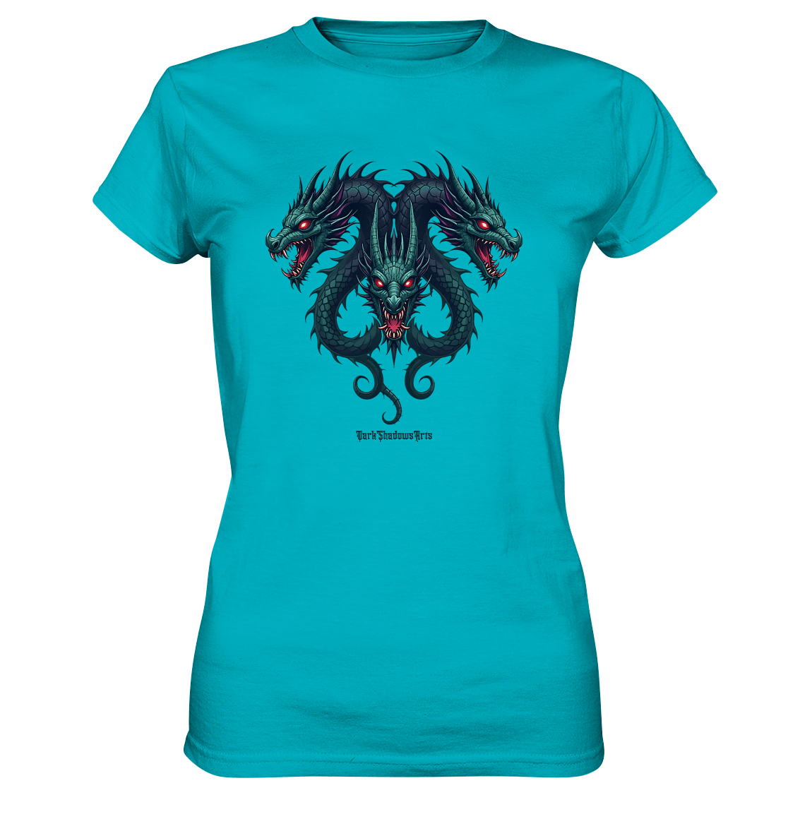 Infernal Trinity - Intertwined Dragon Heads - Ladies Premium Shirt | Lady - Shirts | Dark Shadows Arts