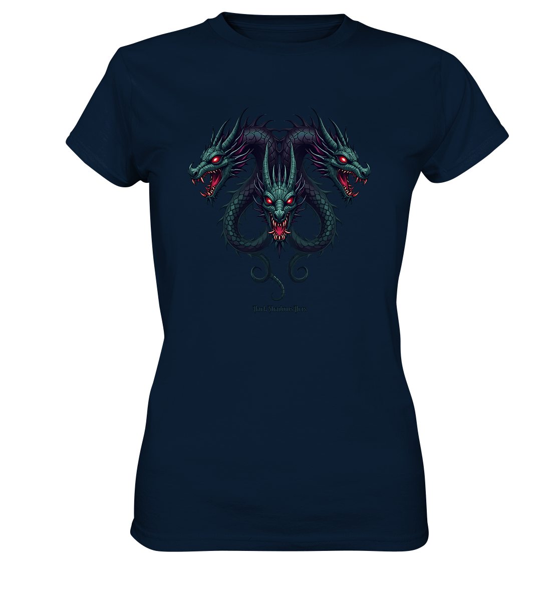 Infernal Trinity - Intertwined Dragon Heads - Ladies Premium Shirt | Lady - Shirts | Dark Shadows Arts