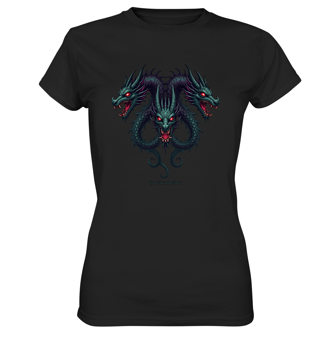 Infernal Trinity - Intertwined Dragon Heads - Ladies Premium Shirt | Lady - Shirts | Dark Shadows Arts