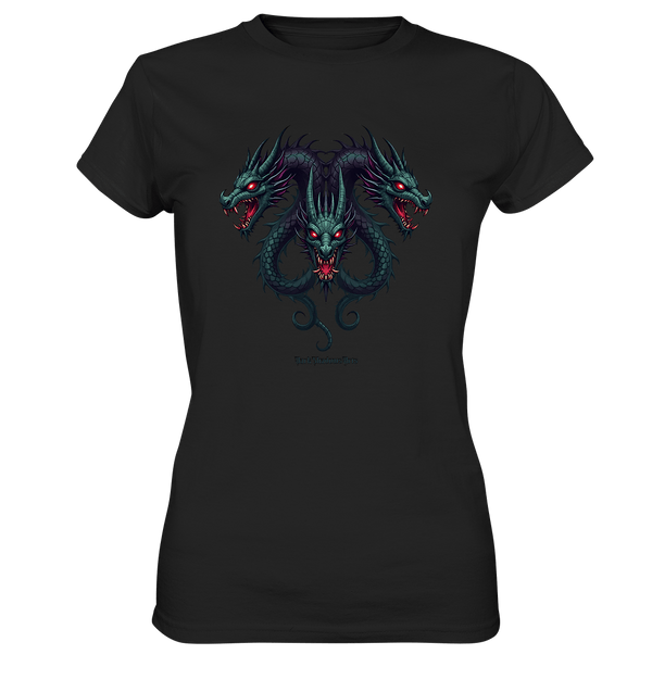 Infernal Trinity - Intertwined Dragon Heads - Ladies Premium Shirt | Lady - Shirts | Dark Shadows Arts