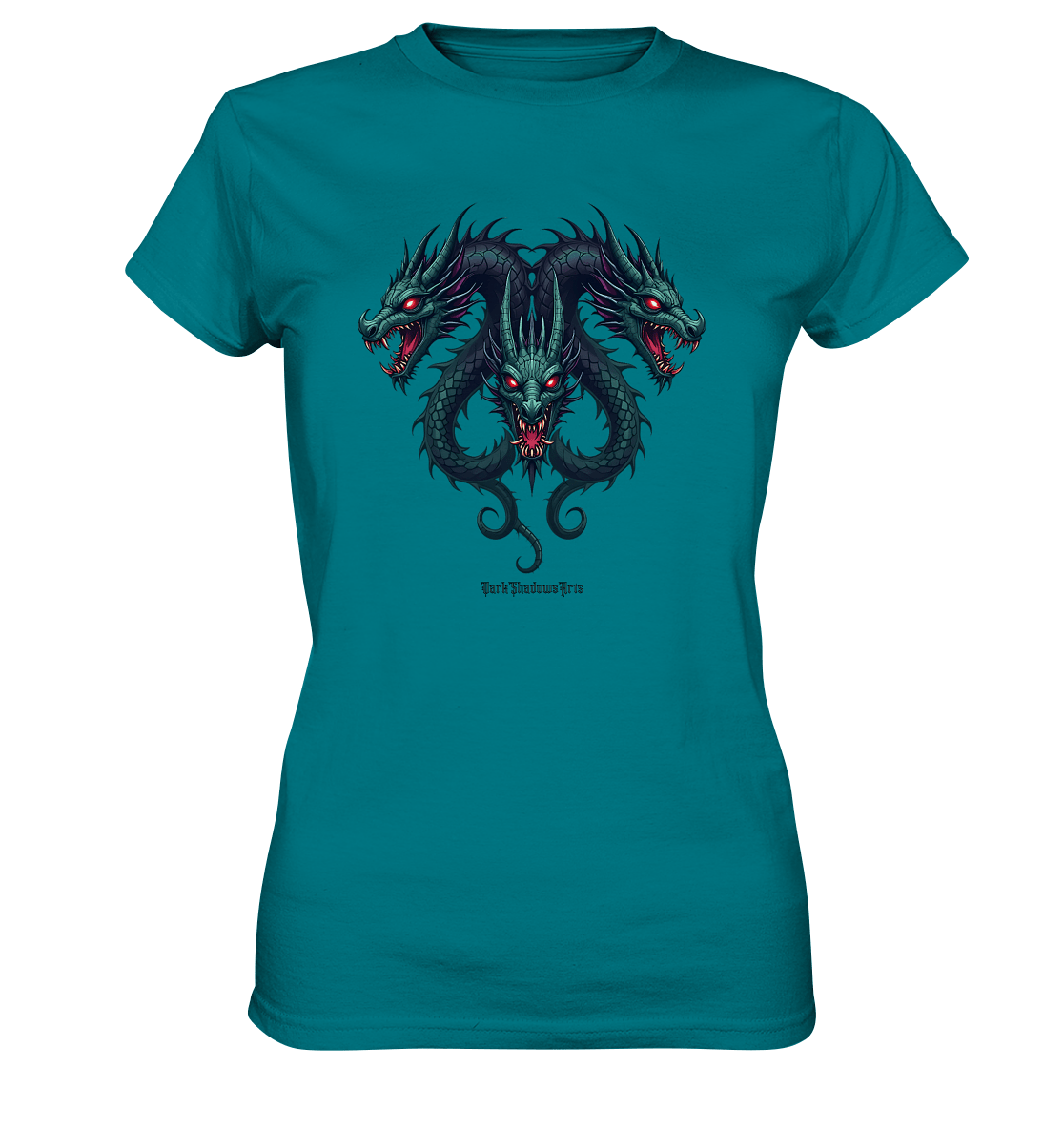 Infernal Trinity - Intertwined Dragon Heads - Ladies Premium Shirt | Lady - Shirts | Dark Shadows Arts