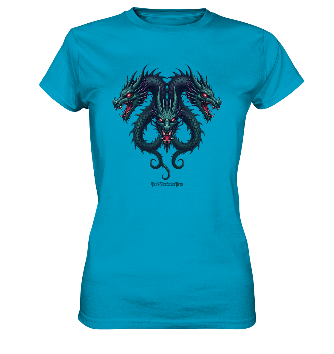 Infernal Trinity - Intertwined Dragon Heads - Ladies Premium Shirt | Lady - Shirts | Dark Shadows Arts